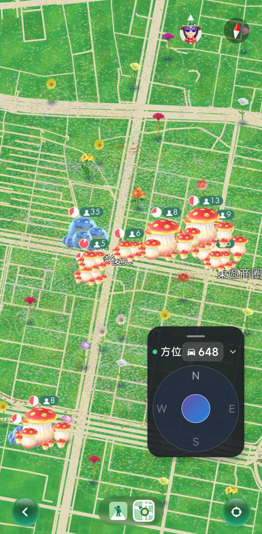 在遊戲中懸浮的 360 度方向搖桿